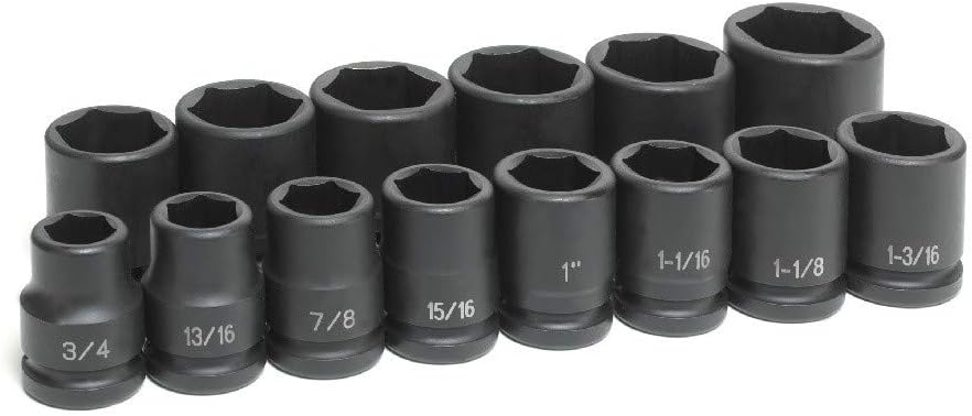 Grey Pneumatic (8038 34″ Drive Juego de llaves de vaso estándar de 14 piezas