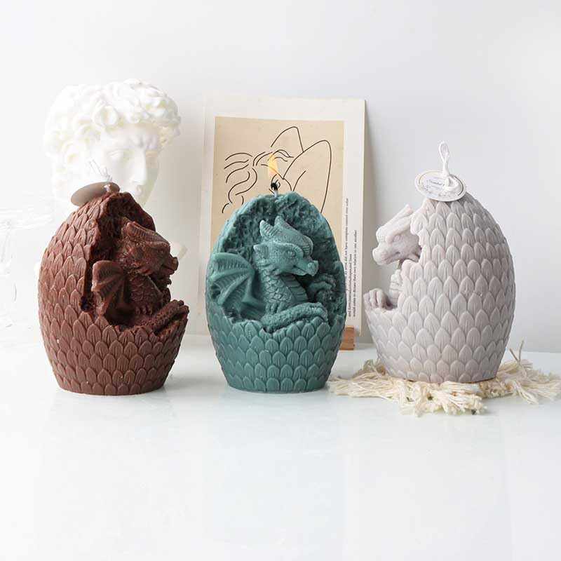 Tone Fun Moldes de silicona con forma de dragón para hacer velas, resina, velas de aromaterapia, jabón de cera hecho a mano, decoración del hogar,