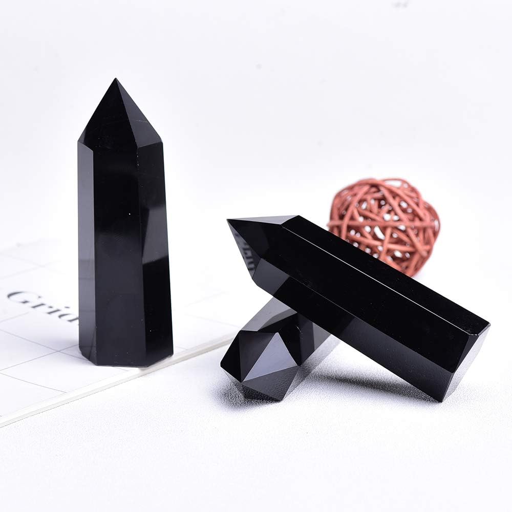 Runyangshi – 8 varitas curativas de cristal natural, varitas de cristal curativo de un solo punto, piedras de chakra reiki de 6 facetas, prisma de