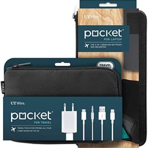 Travel Tech – Kit de funda y cargador para laptop, 1 paquete, color negro Travel Tech – Kit de funda y cargador para laptop, 1 paquete, color negro