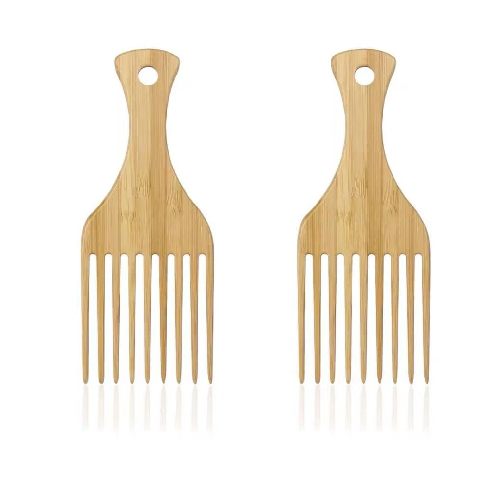 Paquete de 2 cepillos de pelo de madera desenredantes para cabello largo y grueso para cabello rizado