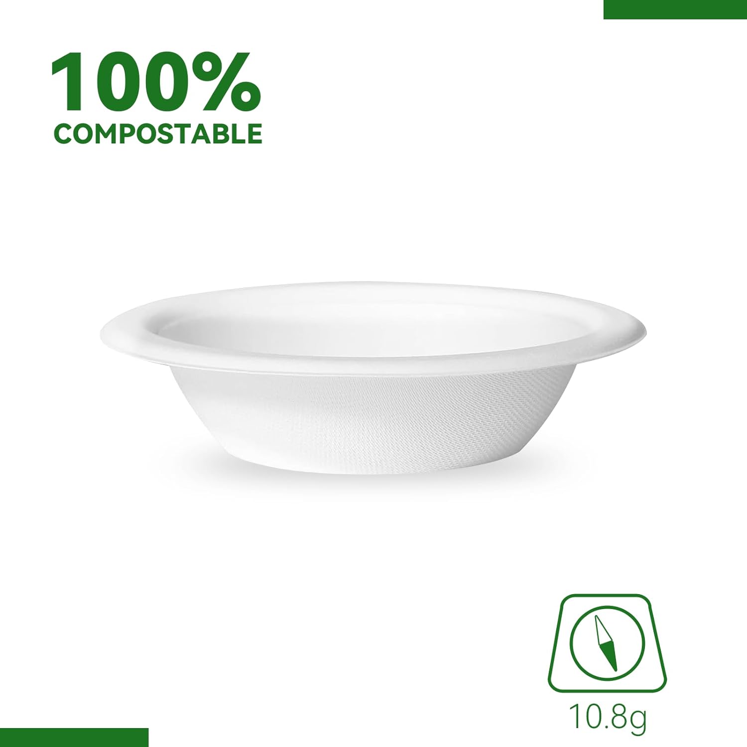 Cuencos de papel desechables 100% compostables de 16 onzas, cuencos de sopa caliente de bagazo biodegradables resistentes y ecológicos Paquete de 125