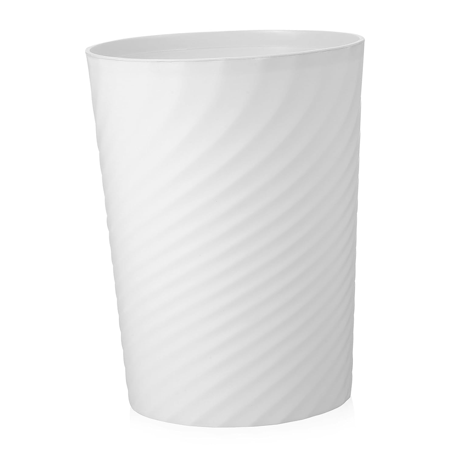 Cabilock Bote de basura de plástico, blanco, 1.0 litros, duradero, fácil de usar, ideal para el hogar y la oficina