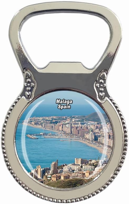 Málaga España Nevera Imán Abridor de Botellas Recuerdo Turístico Colección de Regalo Refrigerador Etiqueta Magnética