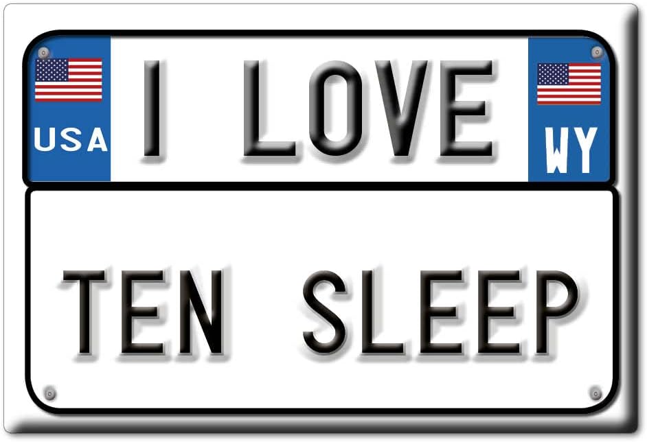 DIEZ SLEEP IMÁN DE FRIGORÍFICO WYOMING (WY) IMANES USA SOUVENIR I LOVE GIFT (Var. TARGA)