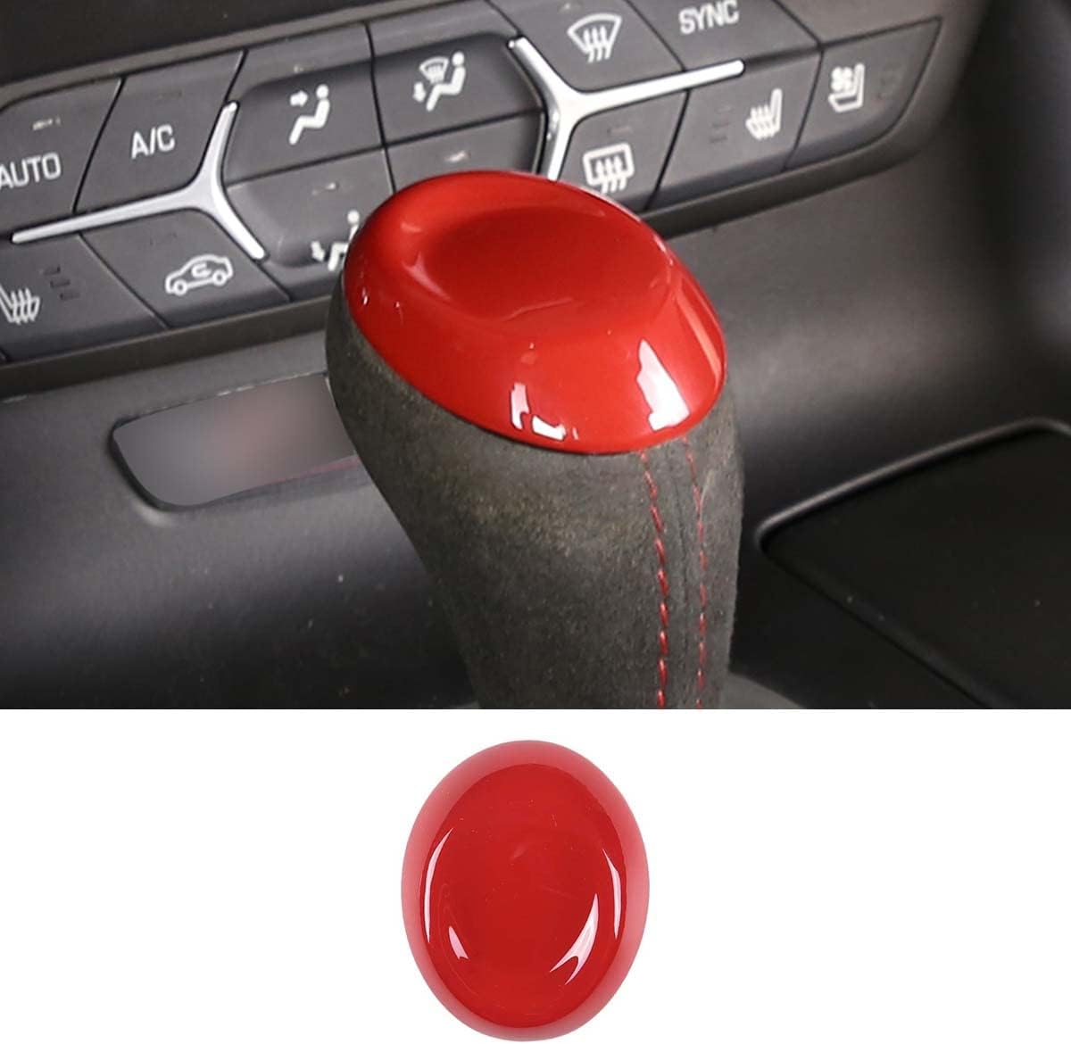 TINKI Accesorios interiores para Chevrolet Corvette C7 2014-2019, accesorios para el interior de la perilla de la palanca de cambios, accesorios