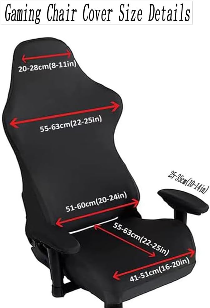 Fundas ergonómicas para silla de oficina con reposabrazos, fundas elásticas repelentes al agua para adultos, videojuegos, reclinables, carreras y