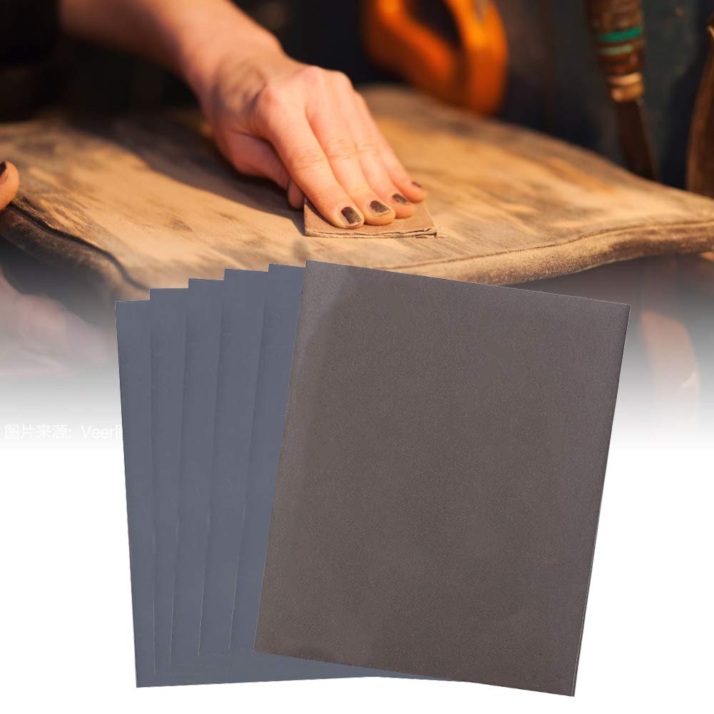 100 piezas de papel abrasivo, papel de lija de grano surtido P2500, impermeable, húmedo, seco, doble uso, rápida disipación de calor para muebles,
