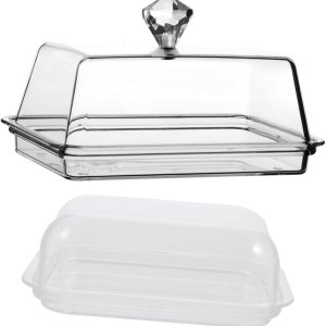 2pcs Cake Box Mantequilla Plato con tapa Caja de almacenamiento de acrílico – 2pcs Cake Box Mantequilla Plato con tapa Caja de almacenamiento de acrílico –