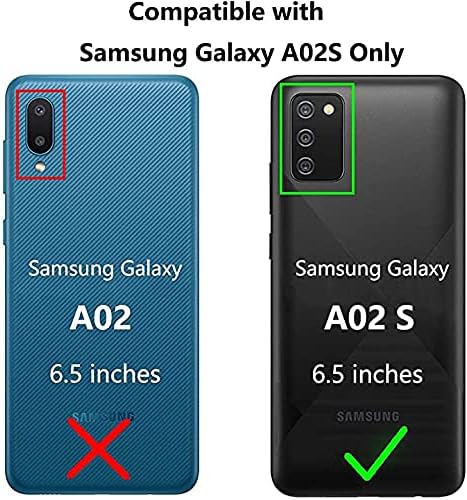 LeYi Funda para teléfono Samsung A02S funda para teléfono A02S con cubierta deslizante para cámara + 2 paquetes protector de pantalla, funda de