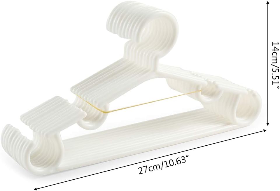 10 piezasjuego de percha tubular para ropa de bebé, perchas de plástico duradero para guardería, camisa, abrigo, pantalones, pantalones, trajes de