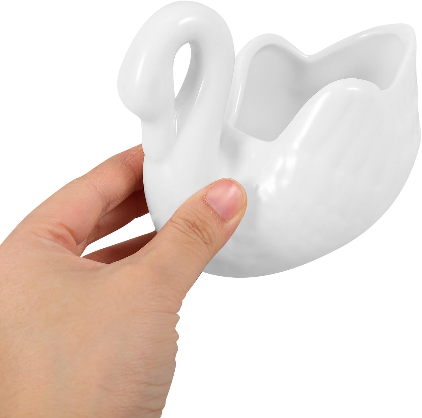 Yardwe Maceta de cisne blanco de cerámica, maceta con forma de cisne para suculentas, decoración del hogar, decoración del jardín (sin agujeros de