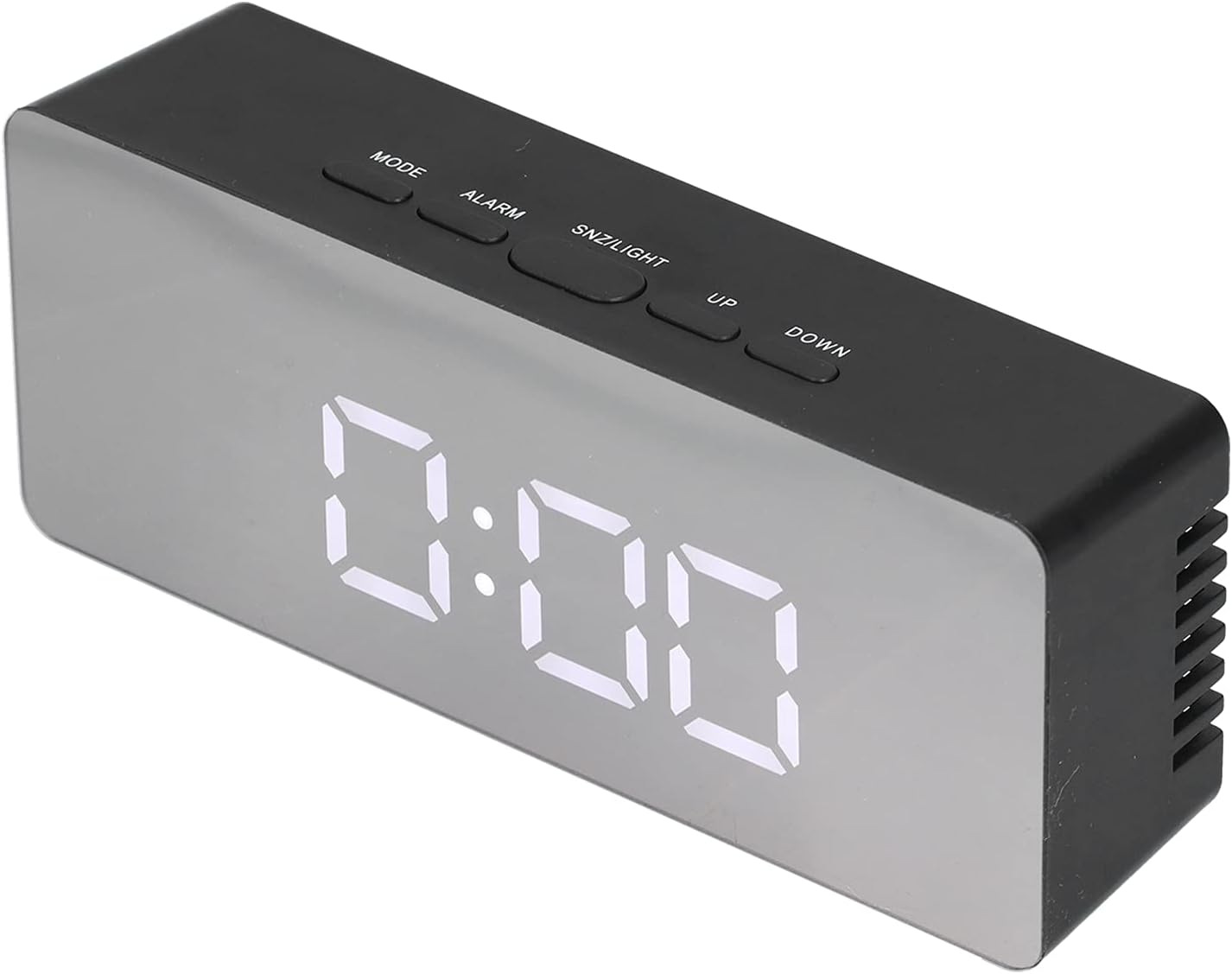 Reloj despertador con espejo LED, reloj digital rectangular con pantalla de temperatura para dormitorio, sala de estar, oficina, viajes