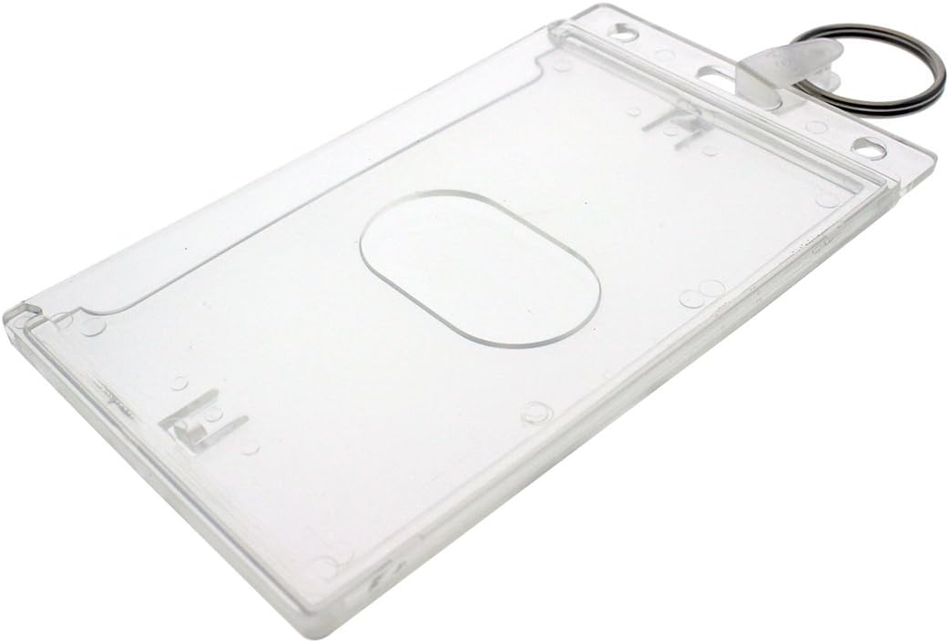 Soporte rígido para tarjetas de combustible con llavero, protector de tarjetas de plástico duro transparente para flotas, tarjetas de gas, autos de