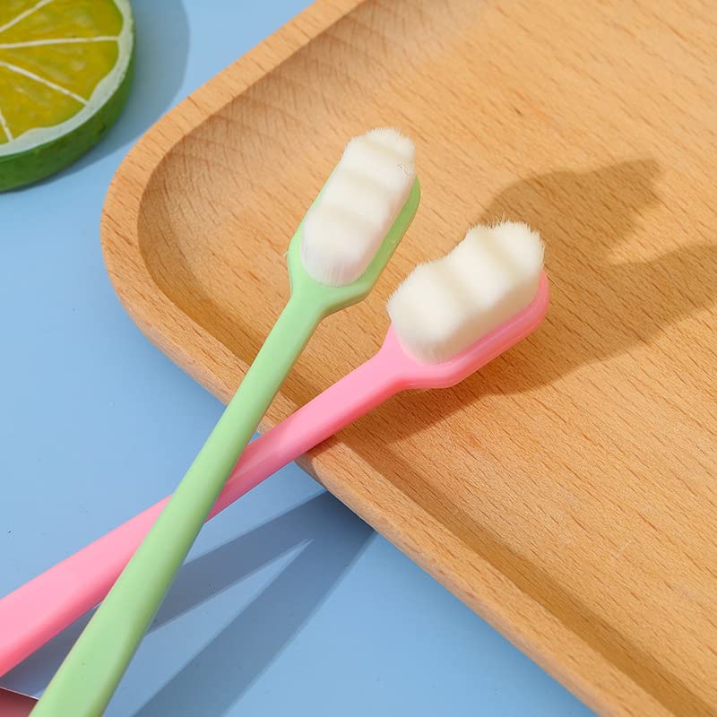 EasyHonor Cepillo de dientes extra suave para encías sensibles, cepillo de dientes manual de micropiel con cerdas de hilo dental suaves para mujeres