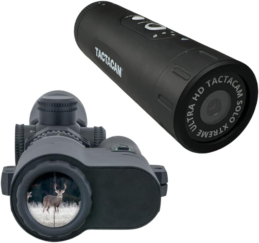 TACTACAM Cámara de acción Solo Xtreme, Ultra HD, 1080 60 FPS para caza, pesca, acción, aventura incluye FTS (película a través de tu alcance)