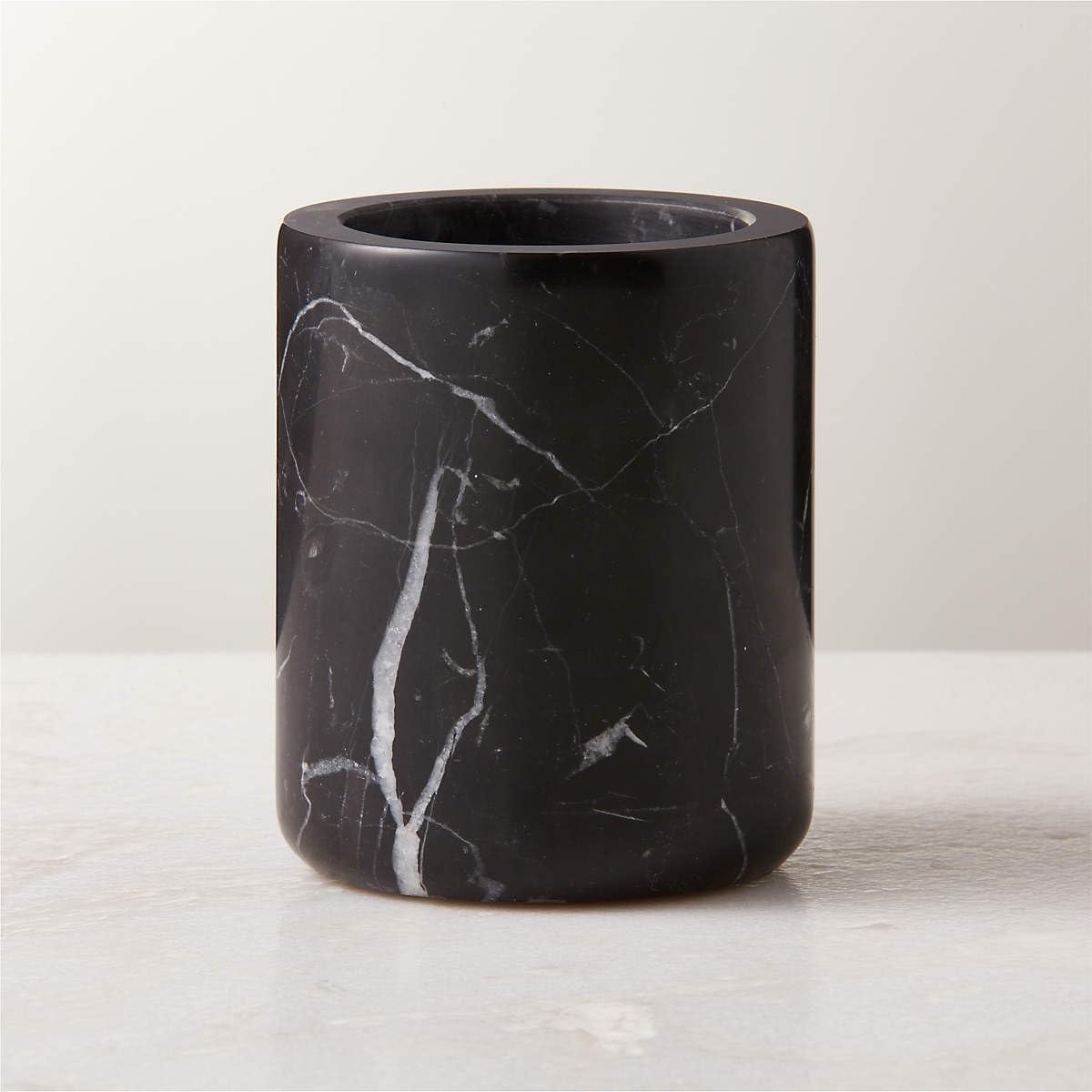 Juego de accesorios de baño de mármol negro (soporte para cepillo)