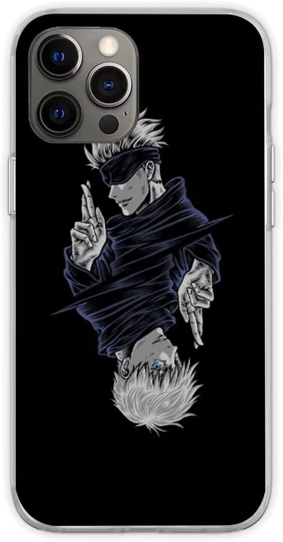 Japan Cool Satoru – Funda para teléfono compatible con iPhone 13 Mini, funda Gojo Anime de silicona Kaisen a prueba de golpes