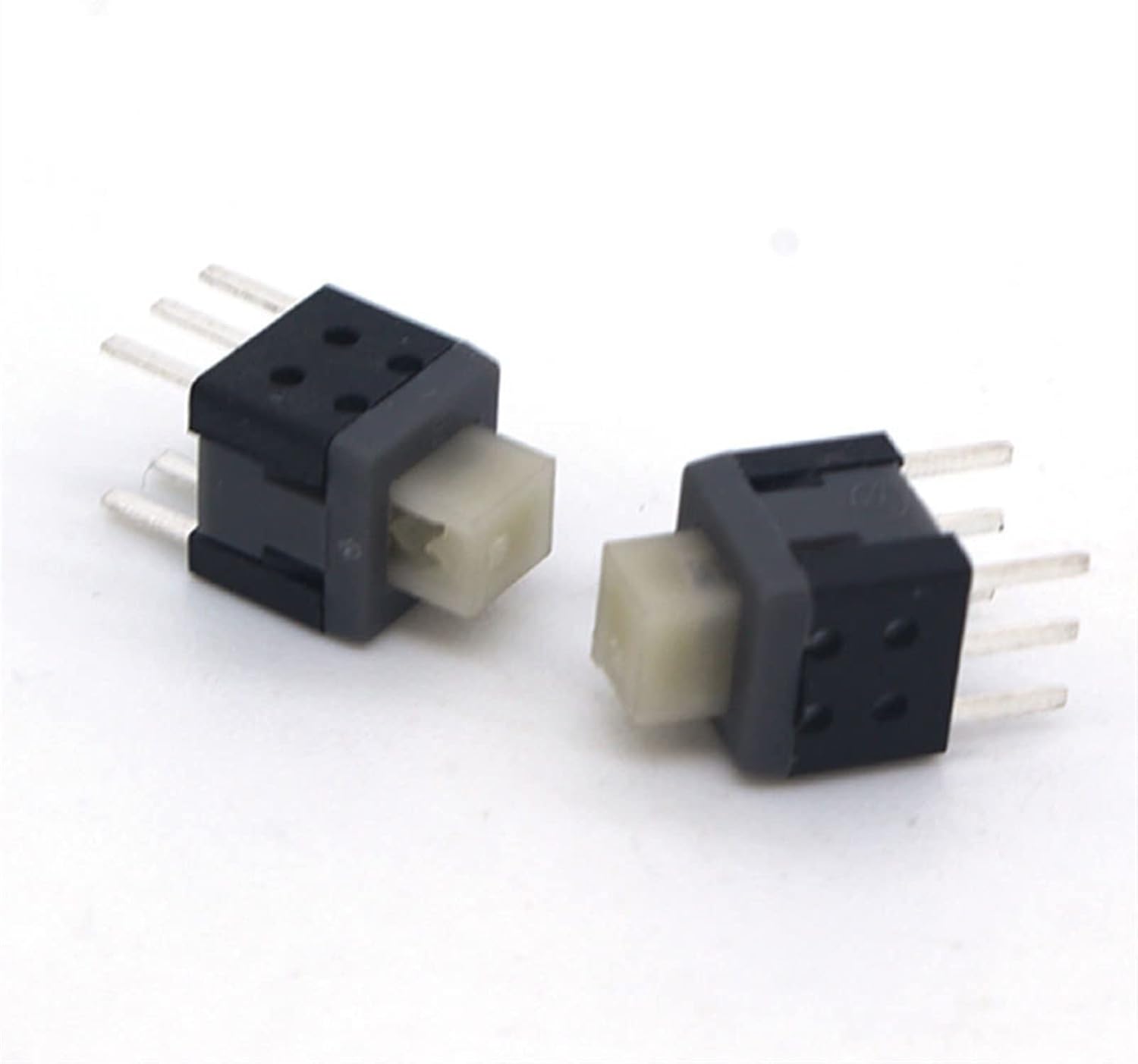 Rocker Switch 10pcs Small Micro self Locking Switch 5.8 * 5.8mm wit 6 feet with Lock Touch Switch Button Switch Flat Head White Head Switch