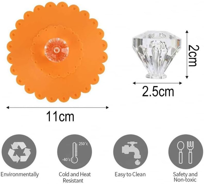 WEISIPU 6 piezas de cubierta de vaso de vidrio de silicona de dibujos animados, cubiertas reutilizables antipolvo para tazas de vidrio de bebida de