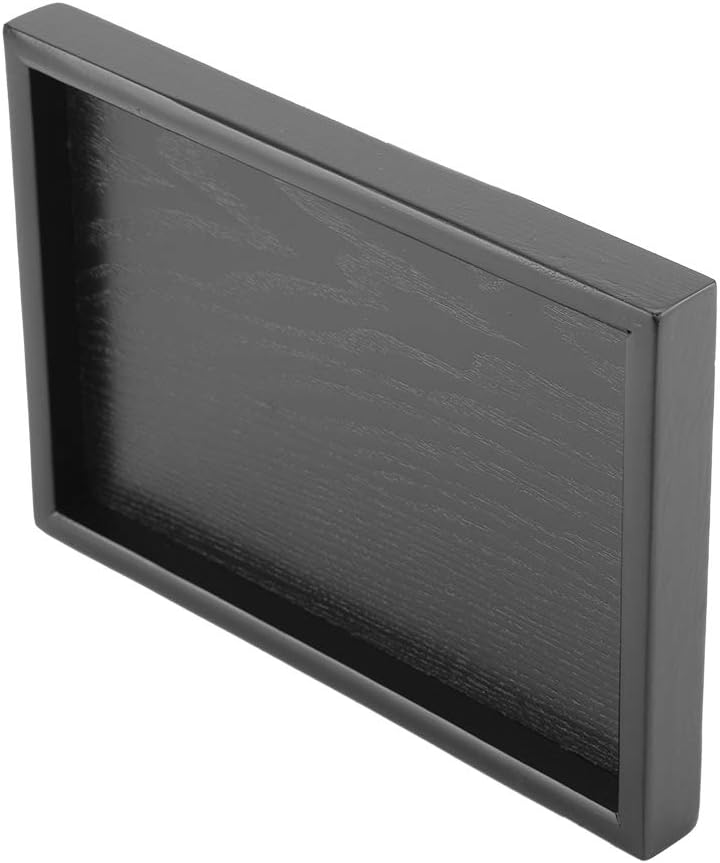 Bandeja de madera maciza con forma rectangular para té, café, bebidas, aperitivos, desayuno, restaurante, vajilla de comedor (8.66 x 5.91 pulgadas)