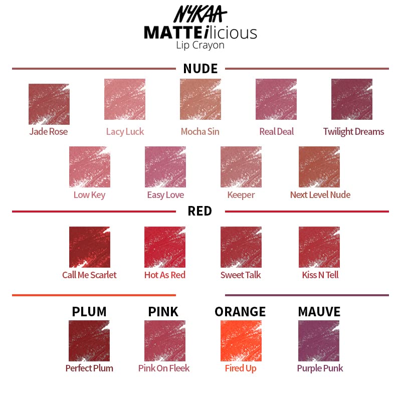 Cosmetics Matte-ilicious Lip Crayon  Aplicación de un solo golpe se desliza sin esfuerzo  Fórmula libre de crueldad animal y de alto pigmento  Sin