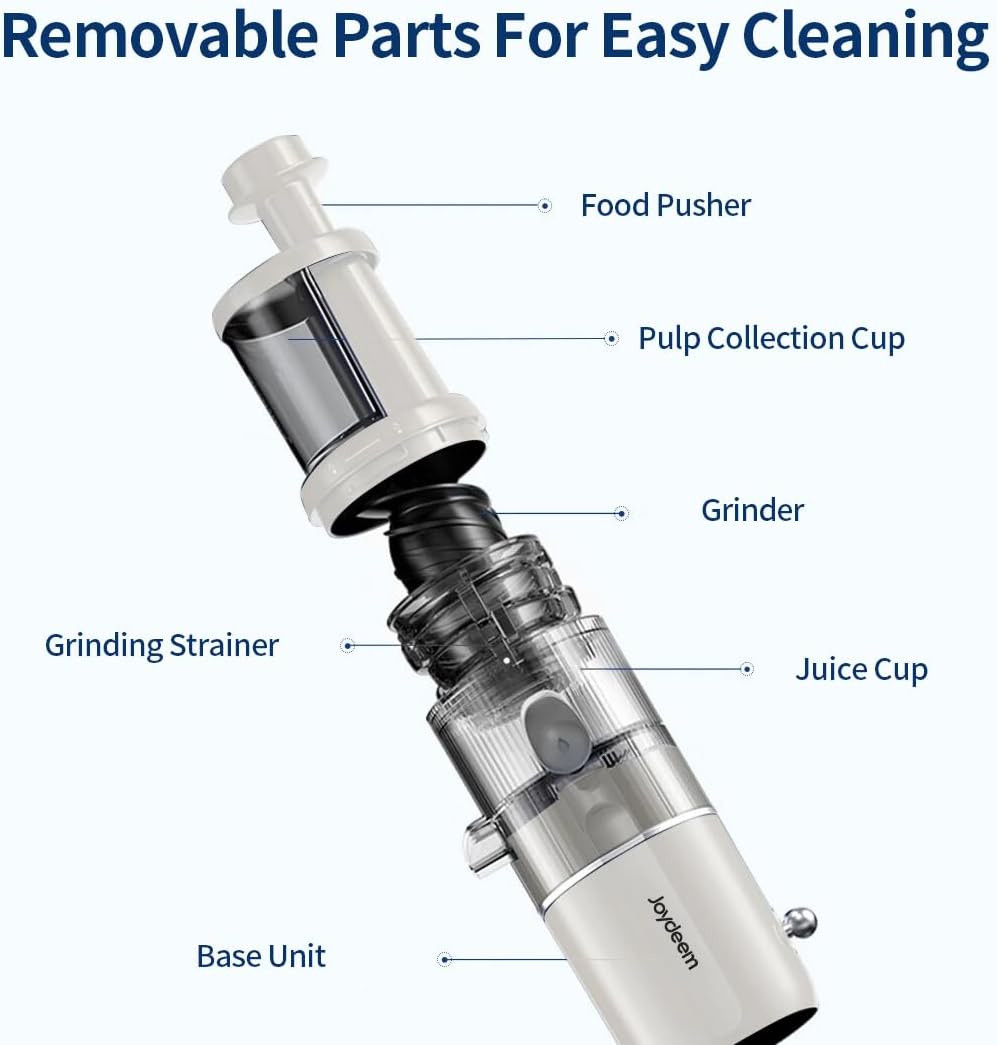 Joydeem Máquinas compactas que mastican el exprimidor, 13.5 fl oz (14oz) prensa en frío filtro lento libre Juicer, JD-YZ9901