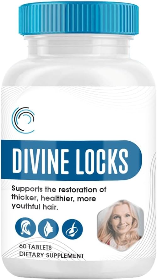Divine Locks Suplemento para el cabello – Divine Locks Complejo Vitaminas para el Cabello (60 Cápsulas – 1 mes de suministro)