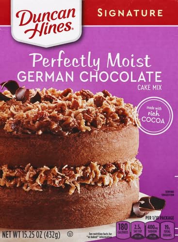 Duncan Hines Signature Perfectly Moist – Mezcla de pastel de chocolate alemán, 15.25 onzas