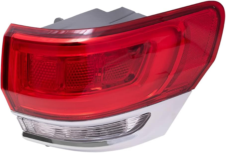 Brock Conjunto de luz trasera lateral del pasajero con bisel cromado compatible con Grand Cherokee LaredoLimitedOverlandSummit 2014-2021