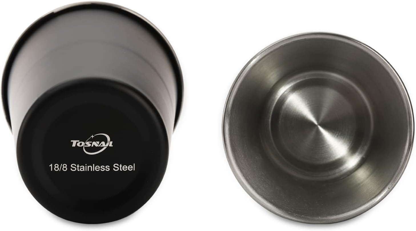 Tosnail Paquete de 6 vasos de acero inoxidable de 16 onzas, vasos de metal irrompibles para niños, adultos, uso en interiores y exteriores, color