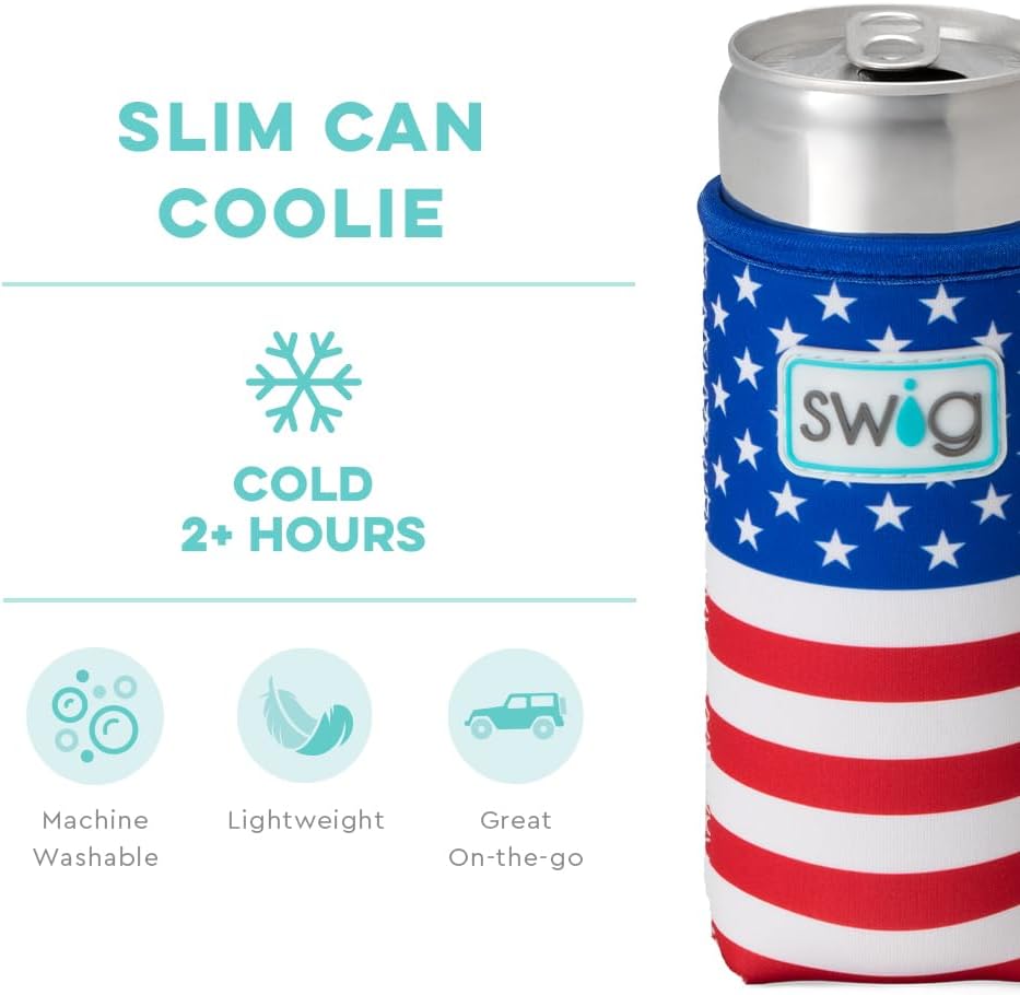 Swig Life Enfriador delgado de latas + botellas, chaqueta de neopreno aislada para latas o botellas de tamaño delgado de 12 onzas líquidas,