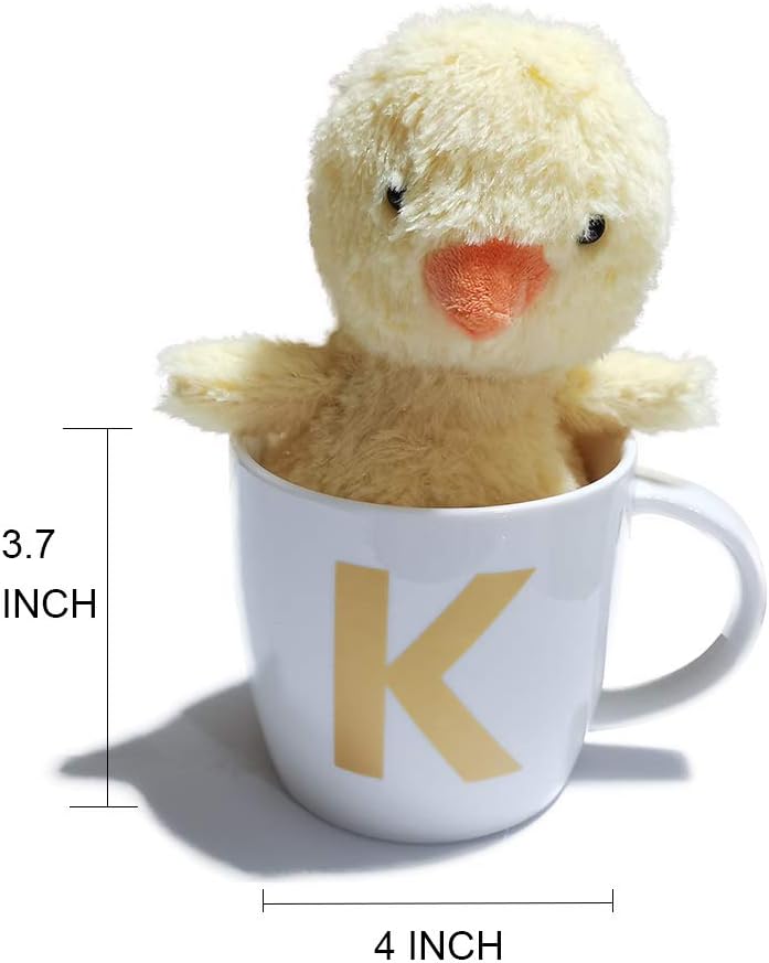 ZaH Taza de café de 16 onzas, taza de cerámica del alfabeto ABC para mujeres, hombres, niños y niñas, decoración del hogar, taza inicial A-Z (A)