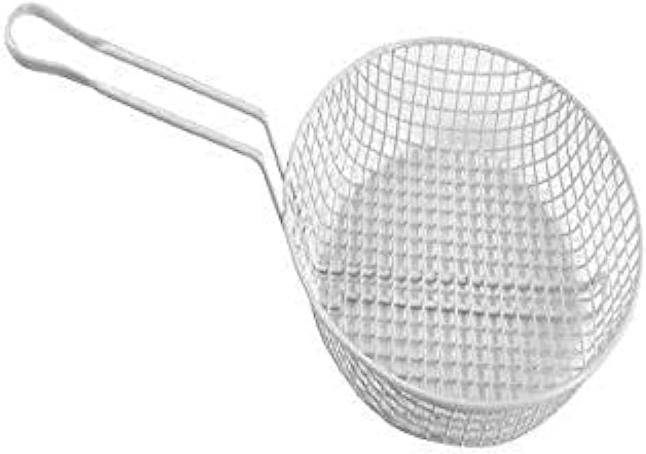 Winco MSBW-12M, cesta de empanado de malla mediana de 12 pulgadas, cesta de alambre de acero con revestimiento antiadherente de plástico