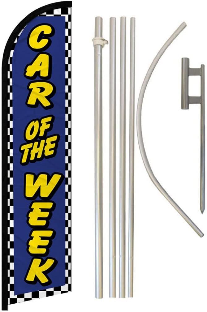 Premium Car of the Week () Windless Flag & 16′ Flagpole KitGround