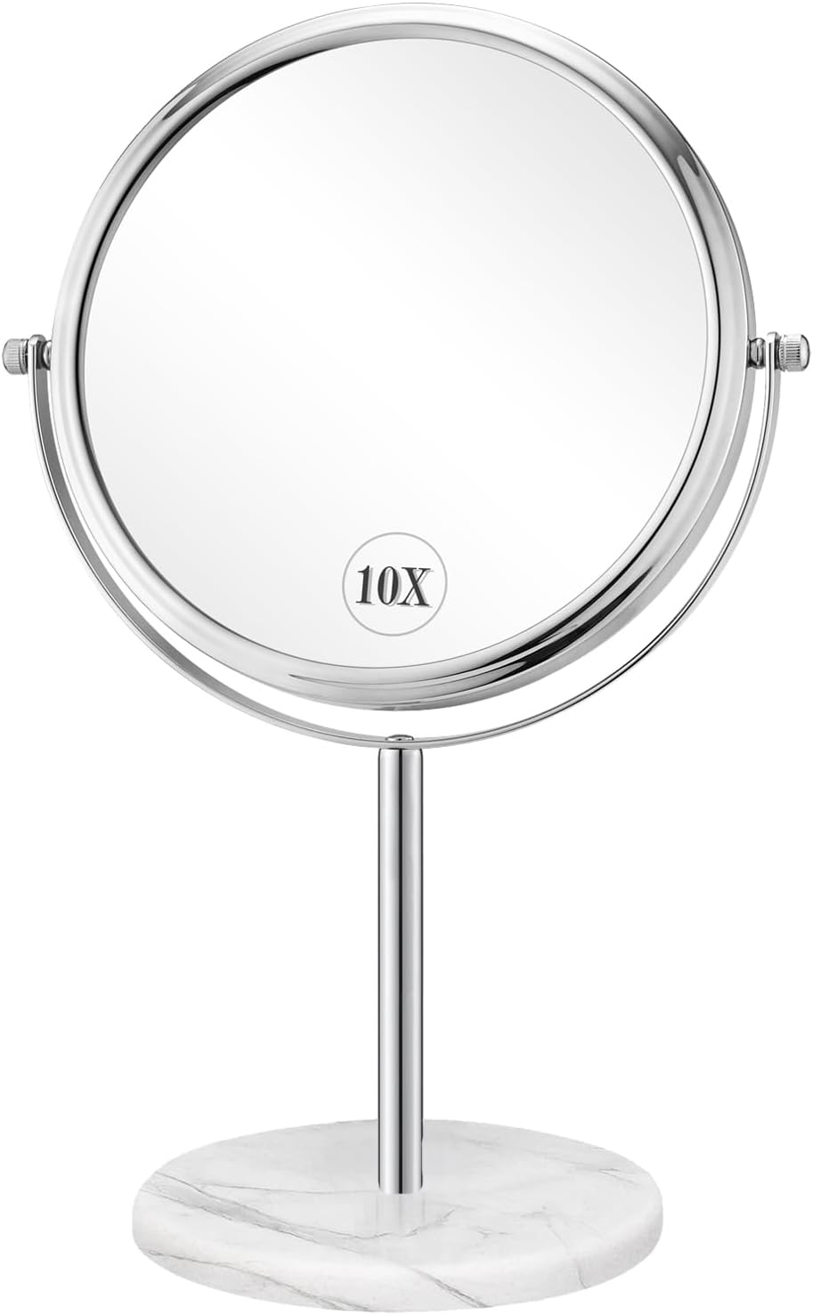 ALHAKIN 10 espejos de maquillaje con aumento, espejo de maquillaje de doble cara de 8 pulgadas para escritorio, espejo de mesa giratorio con base de