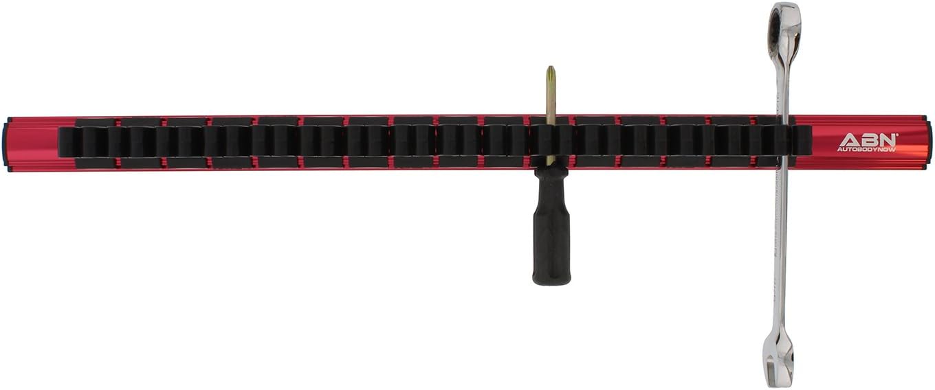 ABN Soporte magnético universal para herramientas de mano en rojo  Bandeja organizadora de almacenamiento de destornilladores para hasta 16