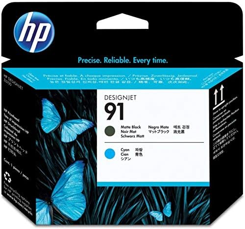 HP C9460A 91 Cabezal de impresión negro mate y cian Designjet Z6100