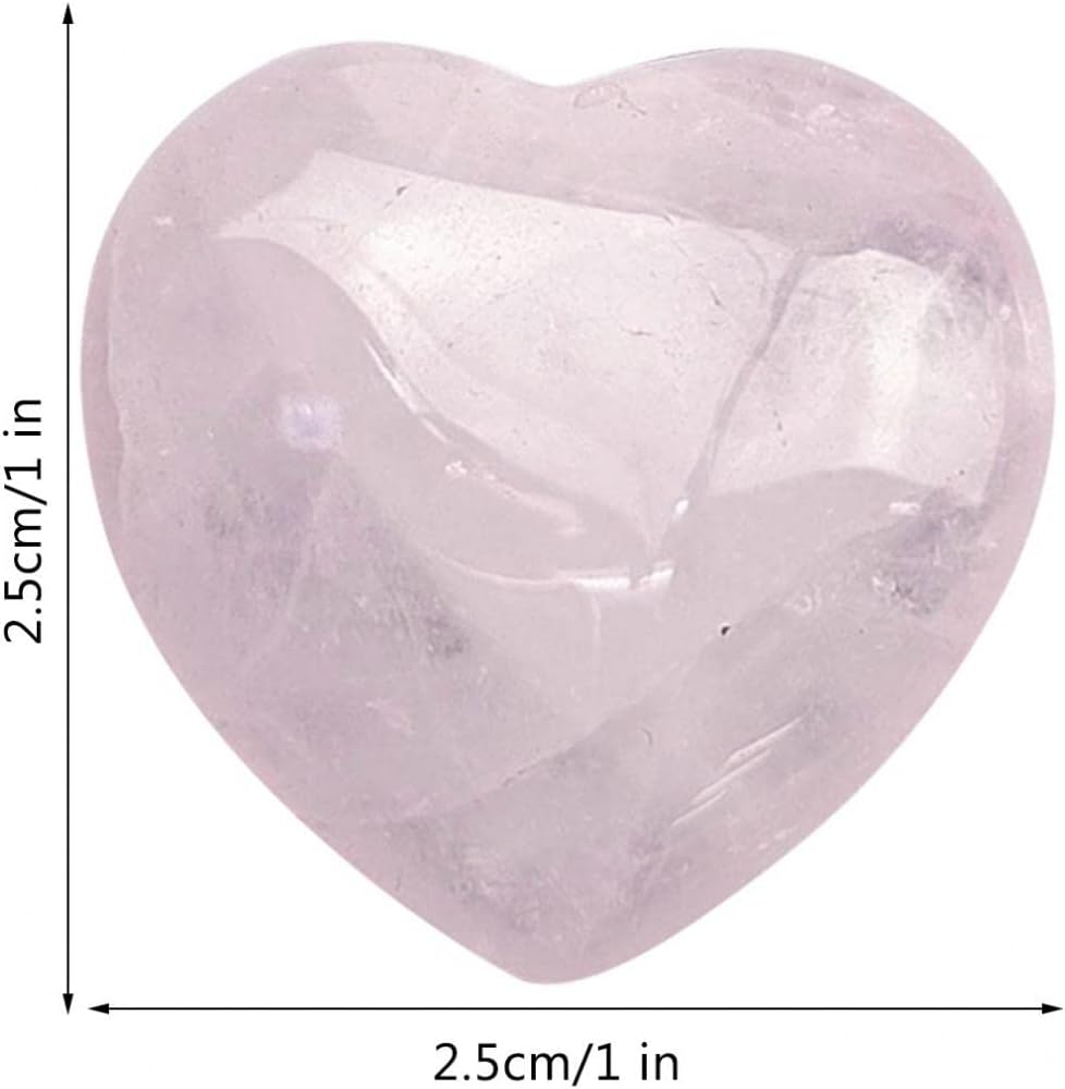 Cristal natural en forma de corazón, piedra pulida, cuarzo rosa, amatista, meditación, sanación, palmera, piedra lunar, 1 unidad
