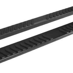 IKON MOTORSPORTS, Estribos compatibles con Ford F150 SuperCrew Cab 2015-2023, estilo V, barra lateral de acero negro con barra Nerf IKON MOTORSPORTS, Estribos compatibles con Ford F150 SuperCrew Cab 2015-2023, estilo V, barra lateral de acero negro con barra Nerf