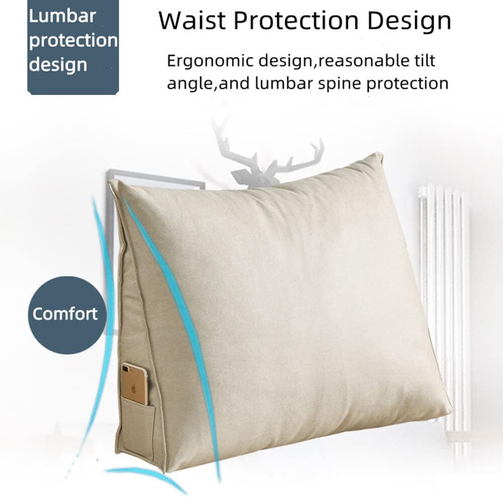 BRAHMIHITA Almohada de cuña triangular de lujo ligera almohada de lectura almohada de relajación sofá cama tatami ventana lumbar cojín de apoyo