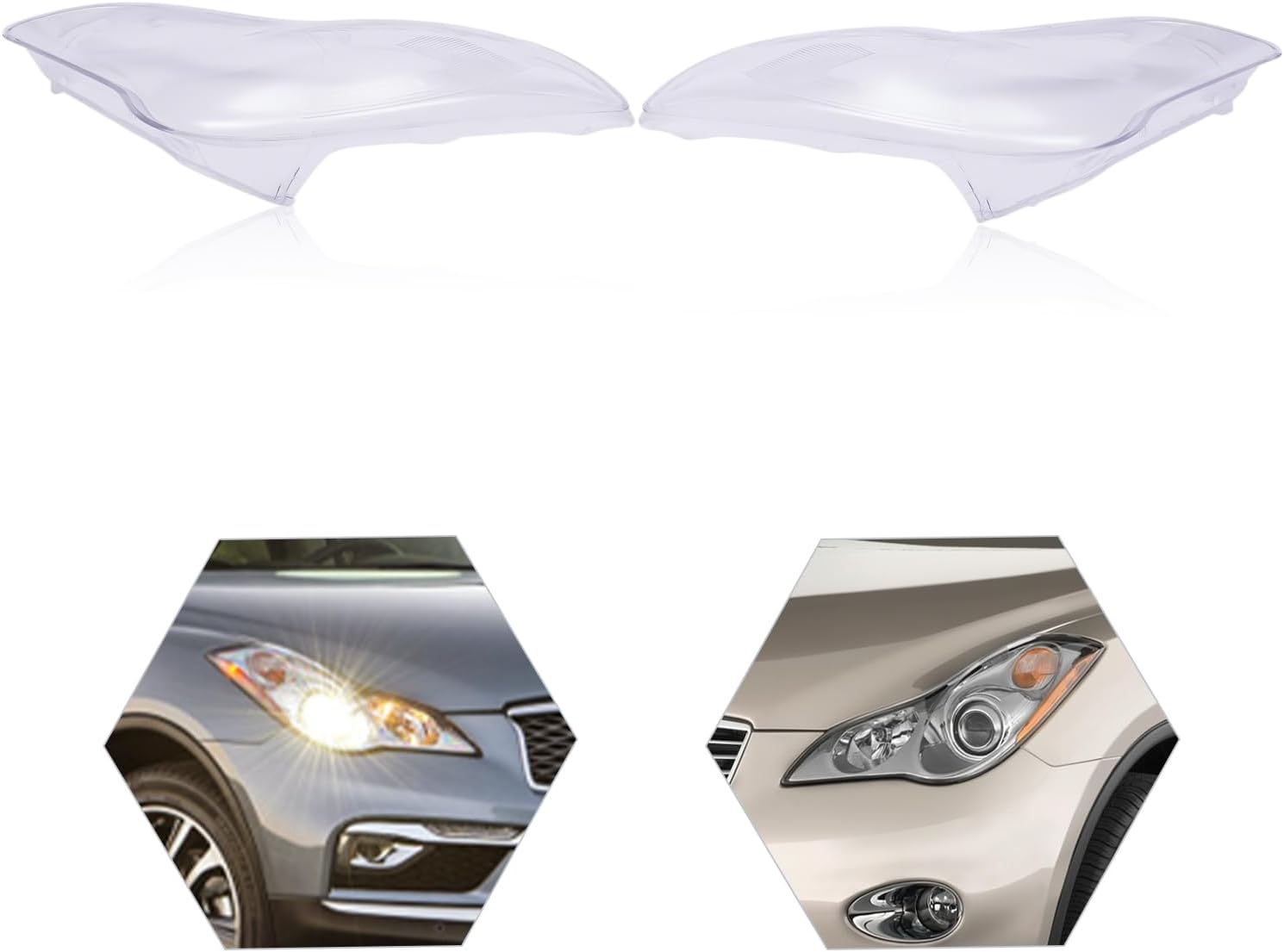 CNCEST Par de faros delanteros delanteros izquierdos y derechos, pantalla de repuesto para Infiniti QX50 EX25 EX35 2008 2009 2010 2011 2012