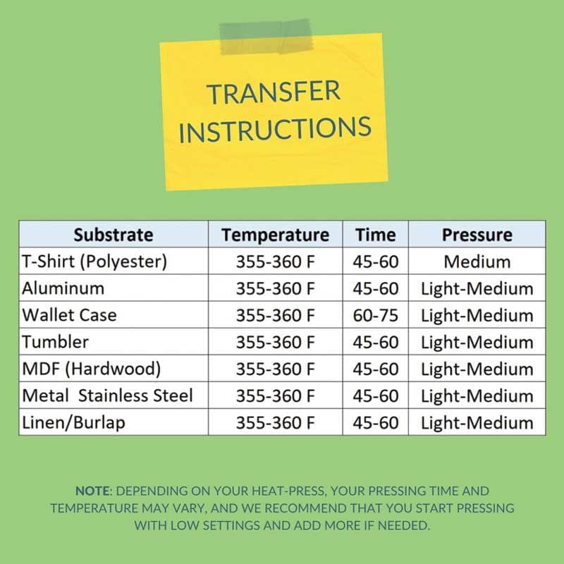 INNOSUB INNOSUB USA – Papel de transferencia de sublimación de tinte para impresoras de inyección de tinta (paquete de 60 hojas) de 8.5 x 11