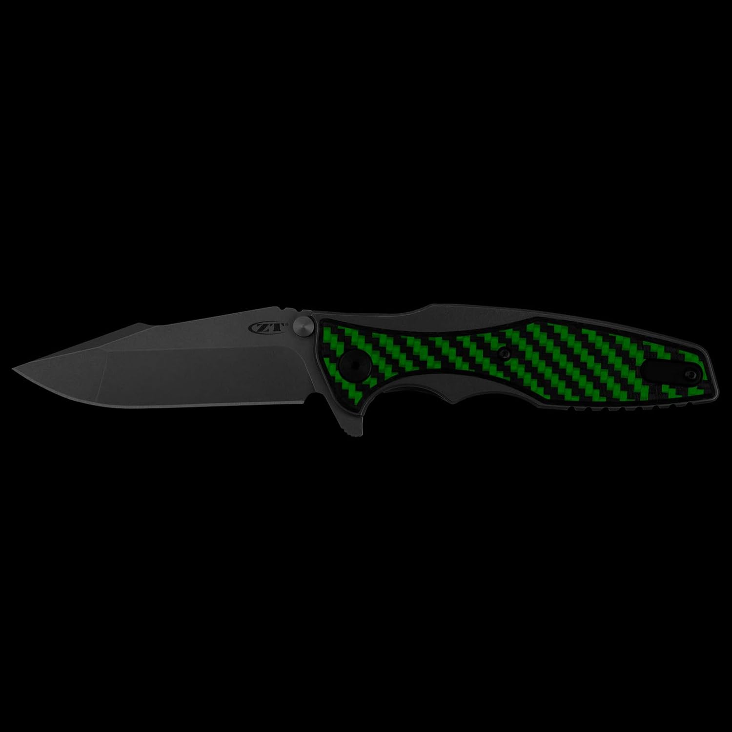 Zero Tolerance Hinderer CF – Navaja de bolsillo, hoja de 3.5 pulgadas de acero inoxidable 20CV mango de titanio con revestimiento de fibra de
