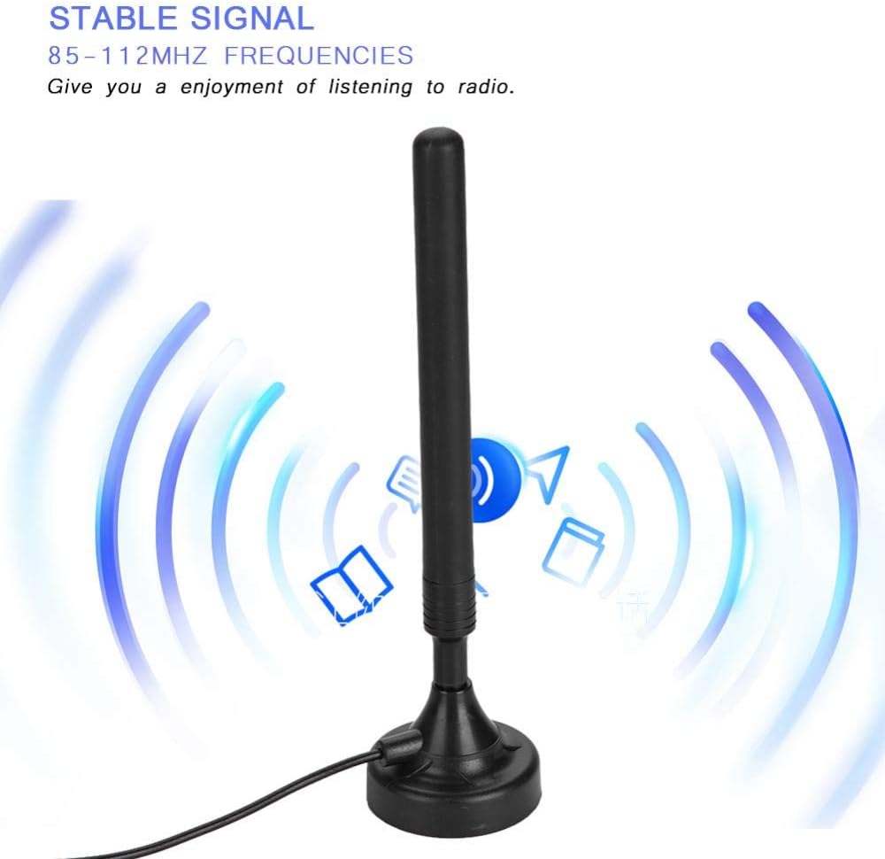 Antena de radio FM portátil para el hogar, 25dB de alta ganancia, señal estable de 85-112 Mhz, antena FM USB para piso bajo