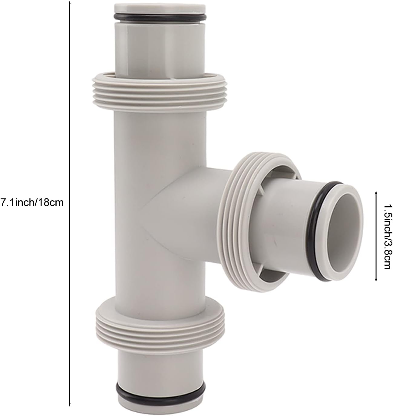 AYNEFY Válvula de émbolo de manguera de piscina dividida, adaptador de manguera de émbolo de manguera en forma de T 2 en 1 para sistemas de agua