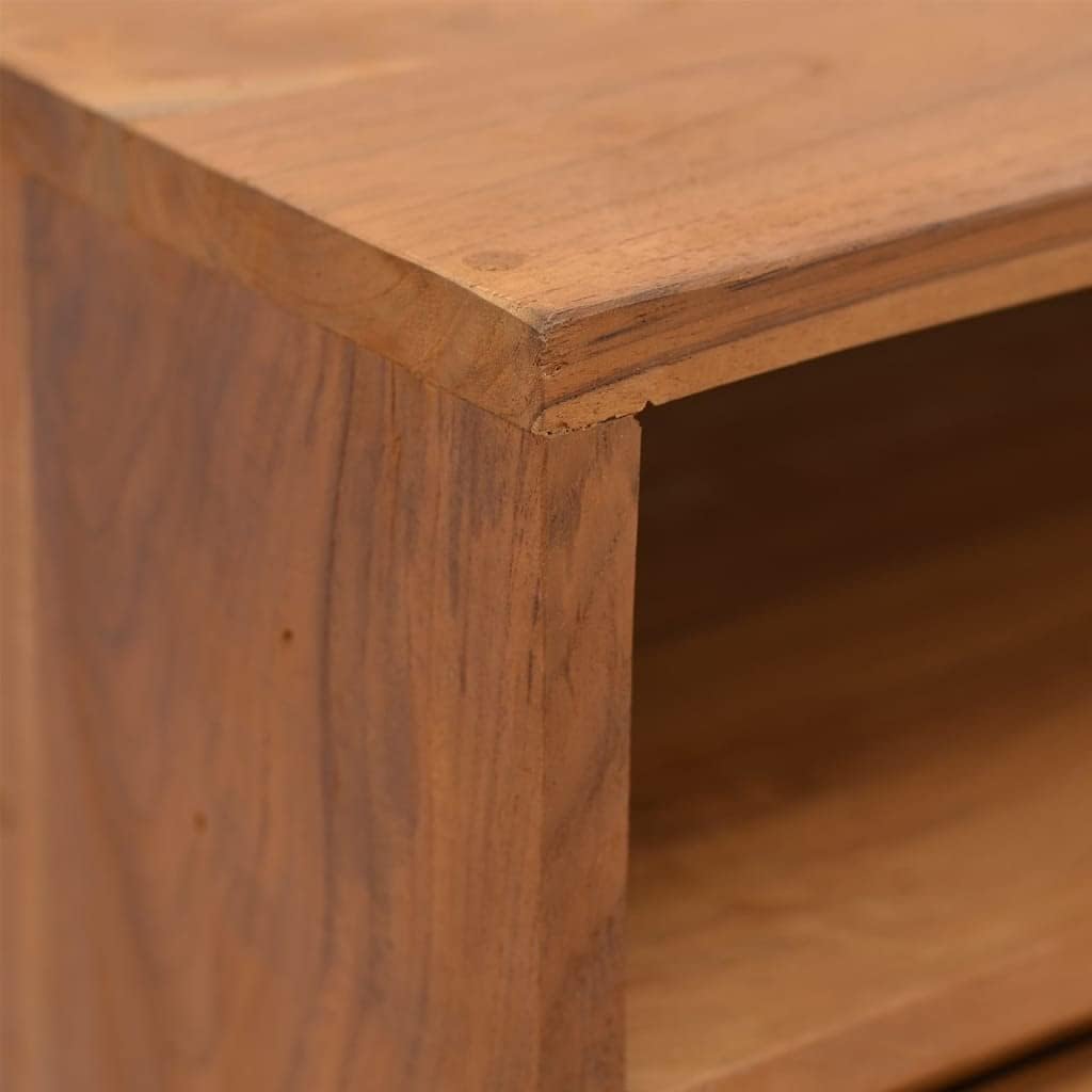 Mesa consola de teca maciza con acabado natural, mesa auxiliar delgada y estrecha ideal para sala de estar, pasillo o mesita de noche, sala de