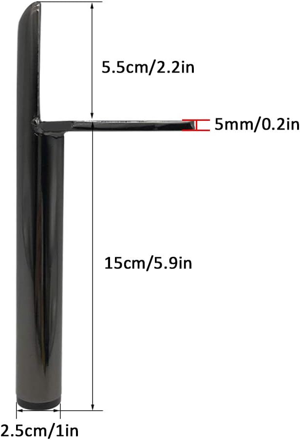 4 patas metálicas de hierro para muebles de sofá, patas de mesa de café, para cajones, estantería, cocina, baño, capacidad 2,204.6 lbs, con