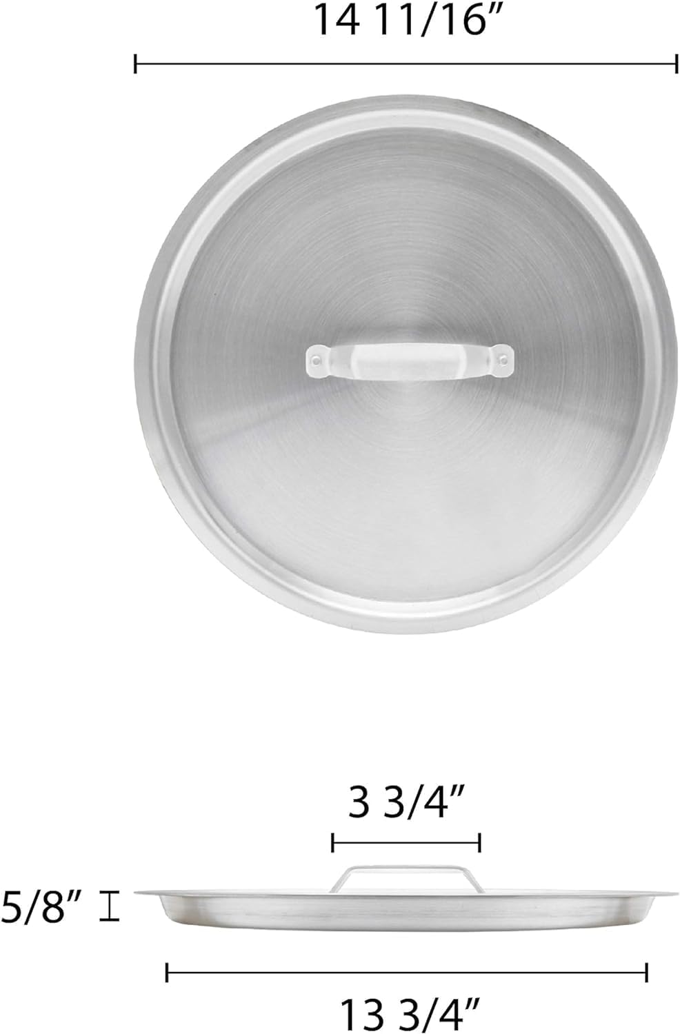 TrueCraftware -Tapa de olla de salsa de aluminio de 26 cuartos de galón de 14-58 pulgadas de diámetro x 58 pulgadas de grosor tapa de olla multiusos