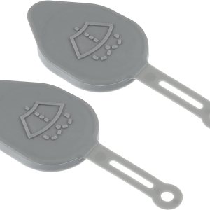 Unifizz Tapa de botella de depósito de líquido para limpiaparabrisas de automóvil, color gris, 2 piezas, cubierta de recuperación de refrigerante Unifizz Tapa de botella de depósito de líquido para limpiaparabrisas de automóvil, color gris, 2 piezas, cubierta de recuperación de refrigerante